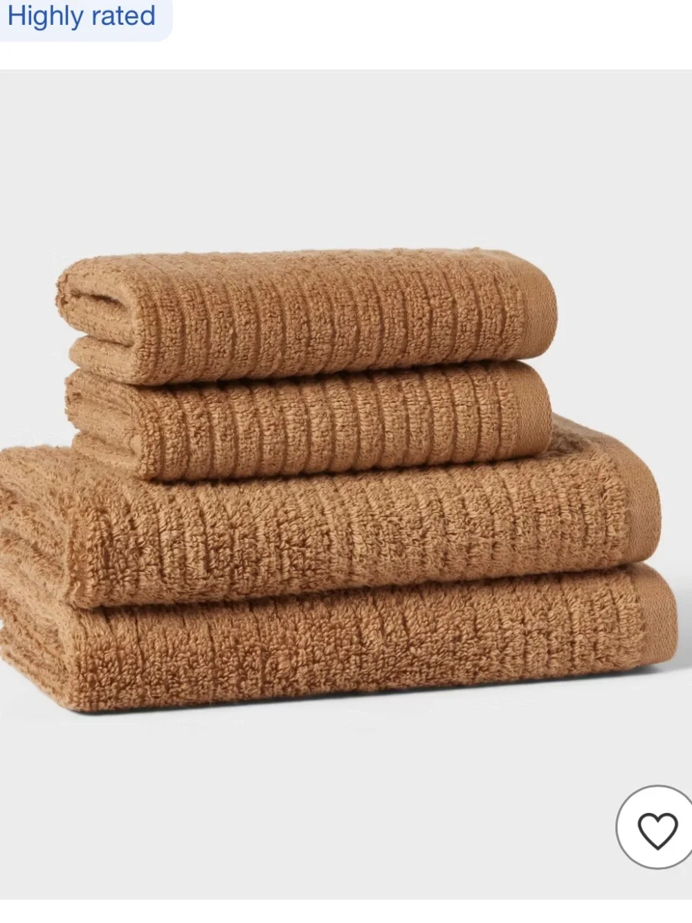 Threshold Dapper Brown Ribbed Hand Towels & Washcloths 4-Piece Set